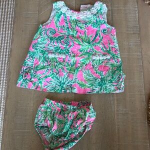 Lilly Pulitzer Pink and Green Kids Matching Set